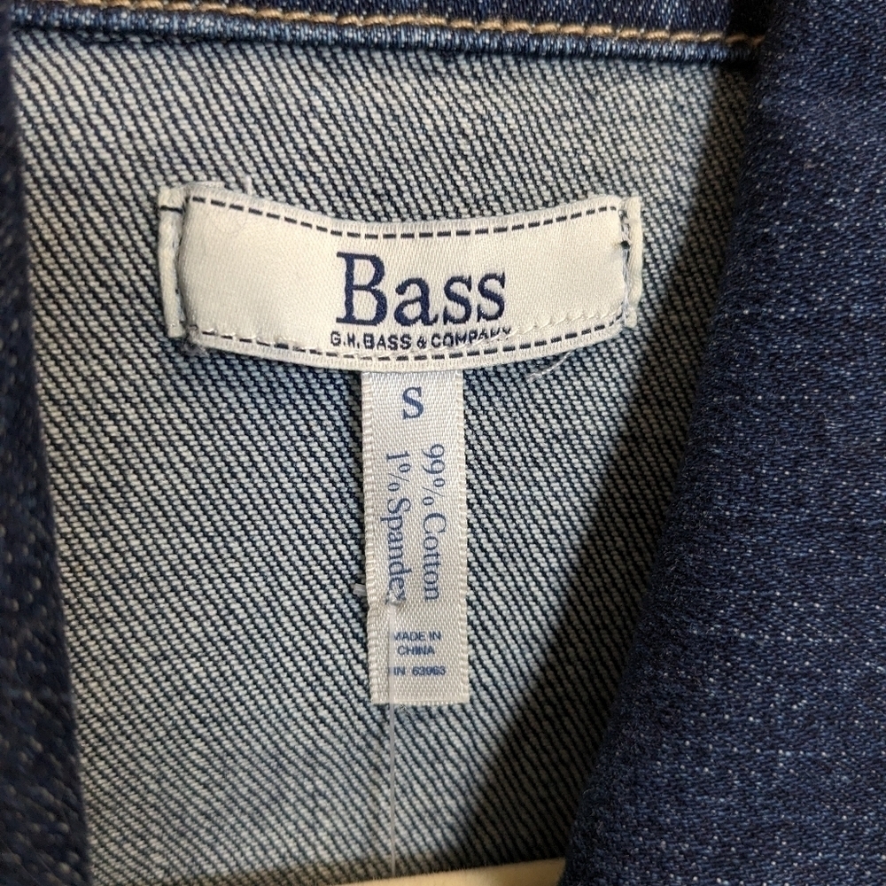 Bass jean denim jacket zipper snap - Picture 5 of 5